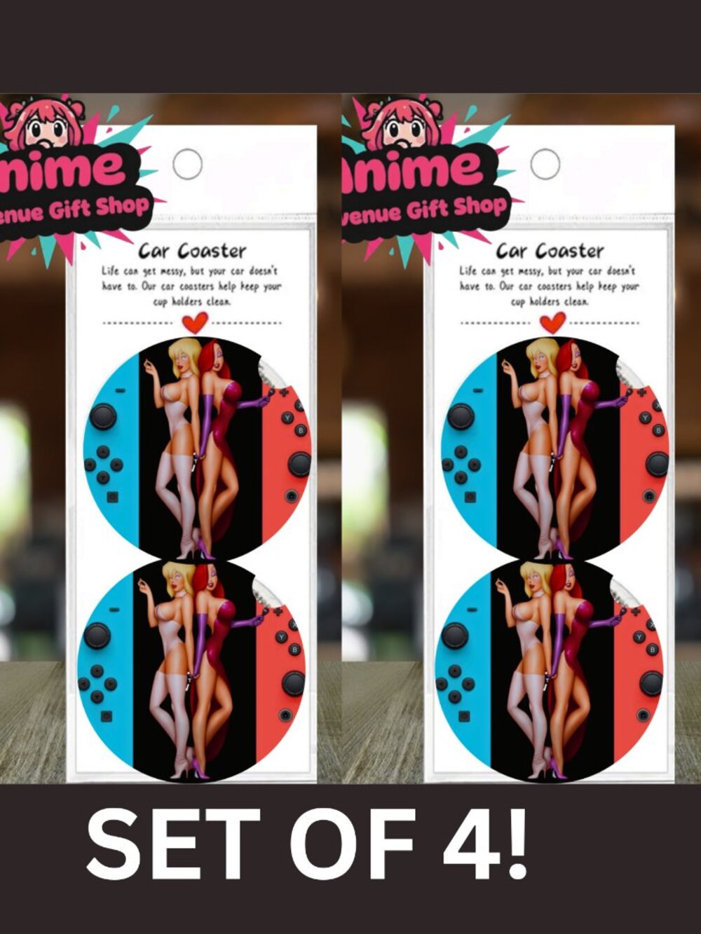 Nintendo Switch Sexy Car Coasters Set of Four